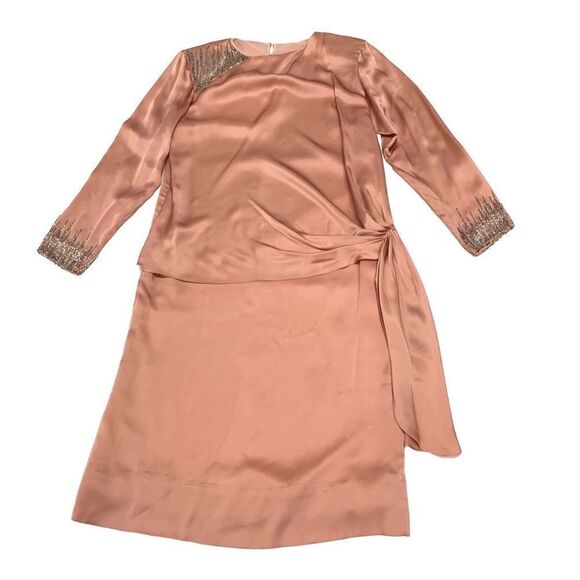 Vintage Silk Beaded Dress - Picture 1 of 9